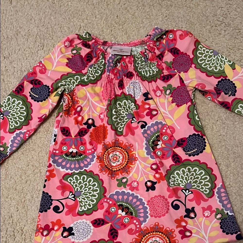 Hanna Andersson Pink Floral Girls 3T Dress